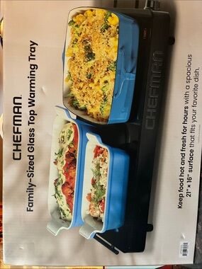 Chefman-Family-Sized Glass Top Warming Tray